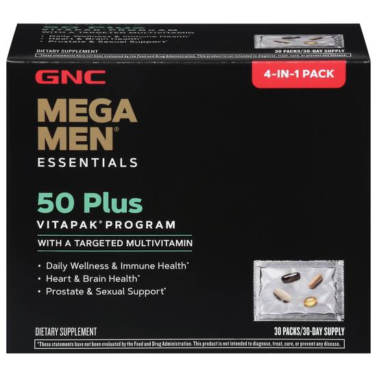 Gnc Mega Men Essentials 50 Plus 4-in-1 packs