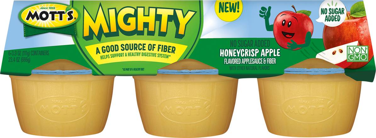 Mott's Mighty Honeycrisp Apple Flavored Applesauce & Fiber Cups