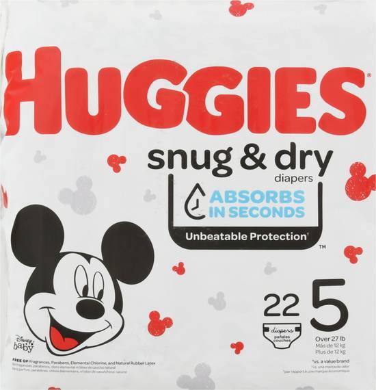 Huggies Disney Baby Snug & Dry Diapers (size 5)