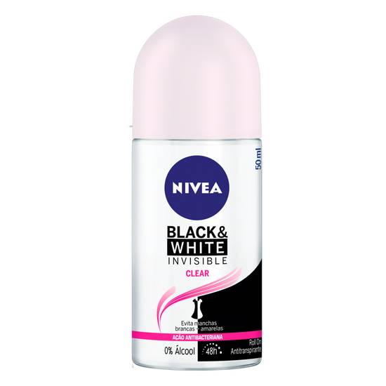 Nivea desodorante antitranspirante roll on invisible black & white (50ml)