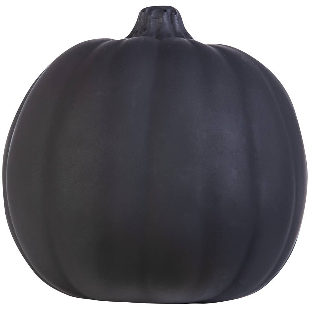 Haunted Living 6-in Carvable Matte Black Pumpkin Decor | 551698