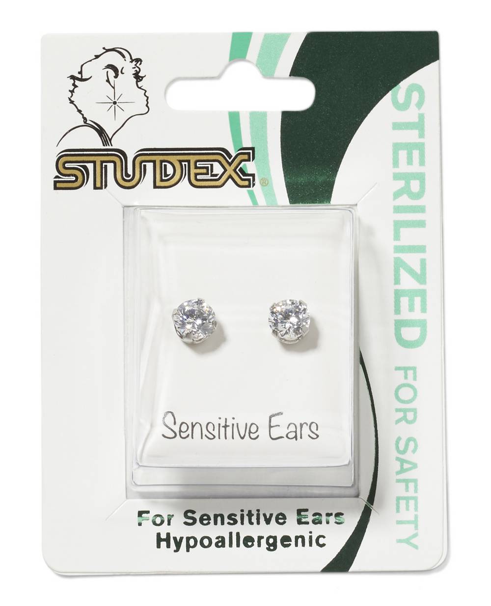 Studex Stainless Steel Cubic Zirconia 6mm Earrings