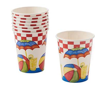 Seaside Picnic Paper Cups, 8-Pack