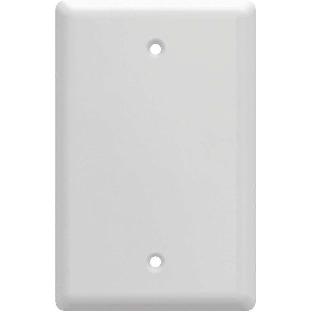 allen + roth Simple Square 1-Gang Standard Size Pure White Steel Indoor Blank Wall Plate | W45066-PW-CP