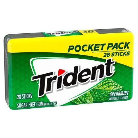 Trident Pocket Pack Gum Spearmint 28 Pieces