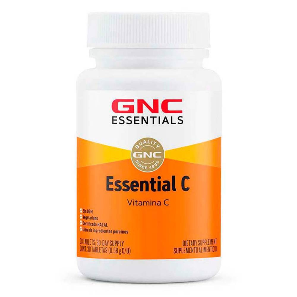 Tabletas Vitamina C Gnc Essentials Sin Sabor 30 Tabletas