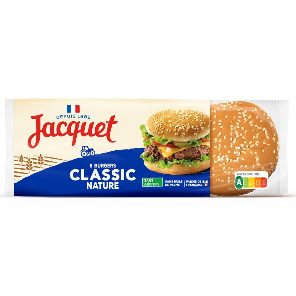 Jacquet - Pains burger classic nature (6 pièces)