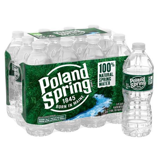 Poland Spring 100% Natural Spring Water (12 ct, 16.9 fl oz)