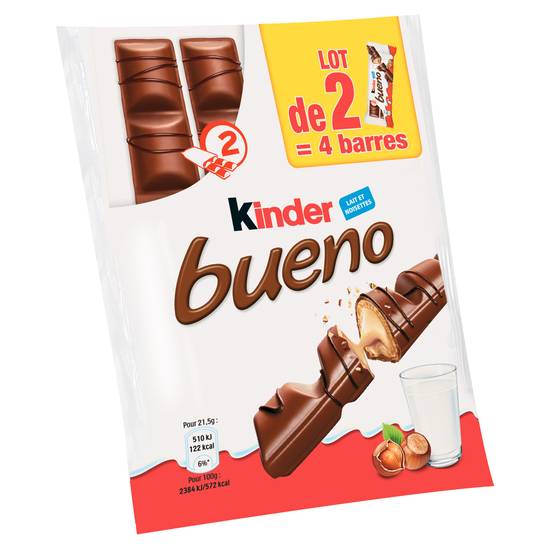 Kinder - Bueno barres chocolatées (2 pièces)