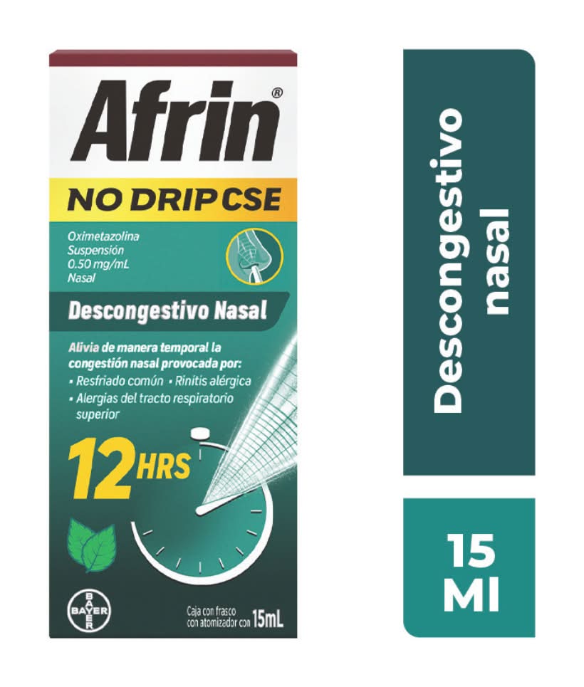 Afrin · No drip descongestivo nasal en aerosol con oximetazolina (15 ml)