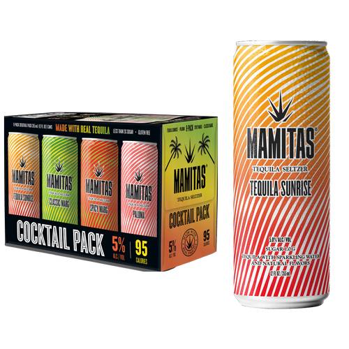 Mamitas Tequila Seltzer Cocktail Variety pack Beer (8 ct, 12 oz)