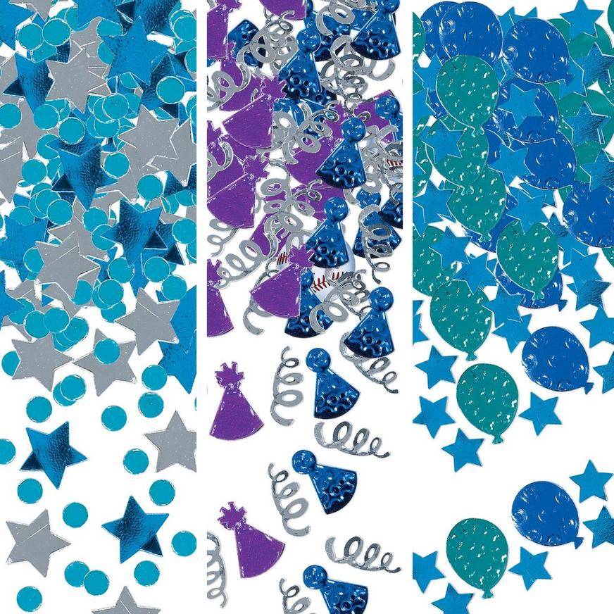 Blue Purple Birthday Celebration Confetti, 1.2oz