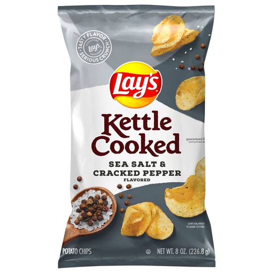 Lay's Kettle Cooked Sea Salt & Cracked Pepper Flavored Potato Chips