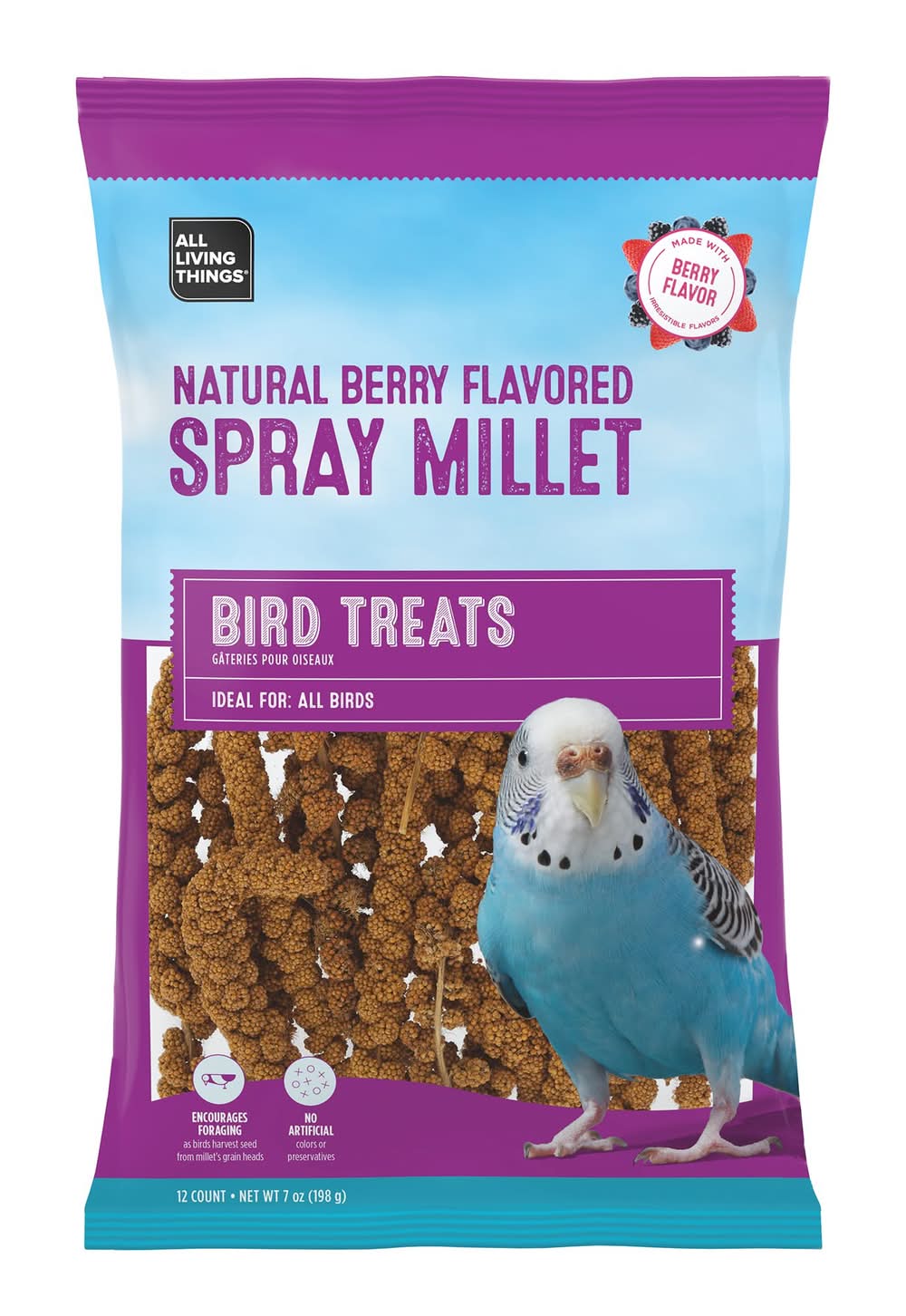 All Living Things® Naturally Berry Flavored Spray Millet Bird Treats (Size: 8 Oz)