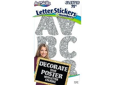 Artskills Glitter Letter Stickers, 2 1/4 Custom, Silver (72 ct)
