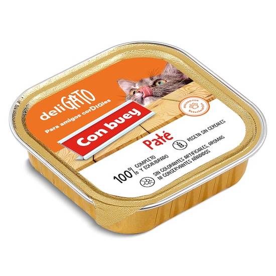 Paté para Gato con Buey Deligato Tarrina (100 g)