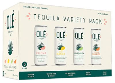 Ole Tequila Variety pack, Margarita-Paloma- Chili Mango-Passion Fruit (8 x 12 fl oz)