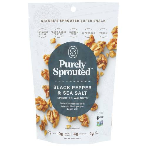 Purely Sprouted Black Pepper & Sea Salt Sprouted Walnuts Super Snack Mix