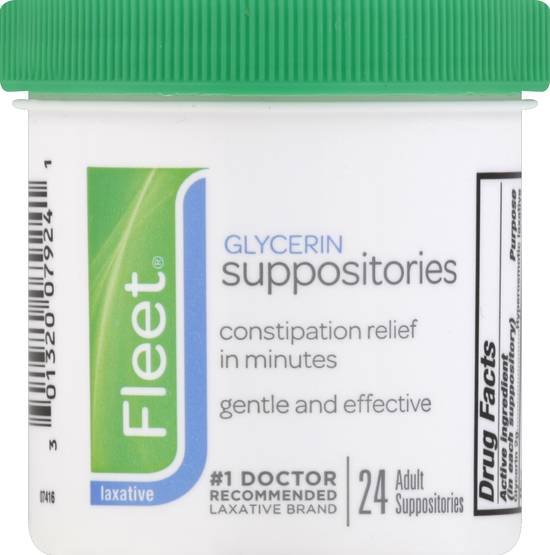 Fleet Glycerin Suppositories With Aloe Constipation Relief (24 ct)