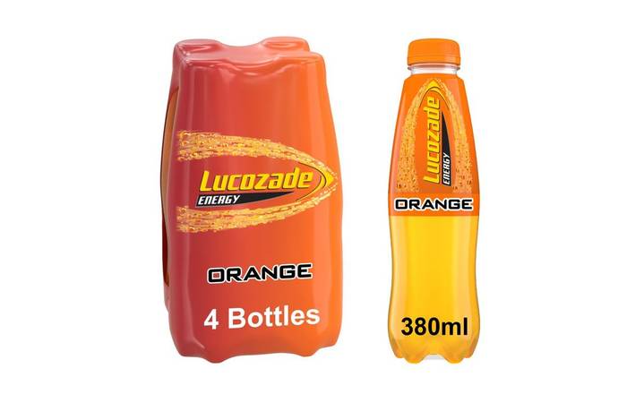 Lucozade Energy Orange 4 x 380ml Bottles (376295)