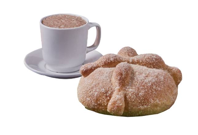 Paquete Pan de Muerto de Azúcar + Chocolate Caliente o Café con Leche o Capuchino