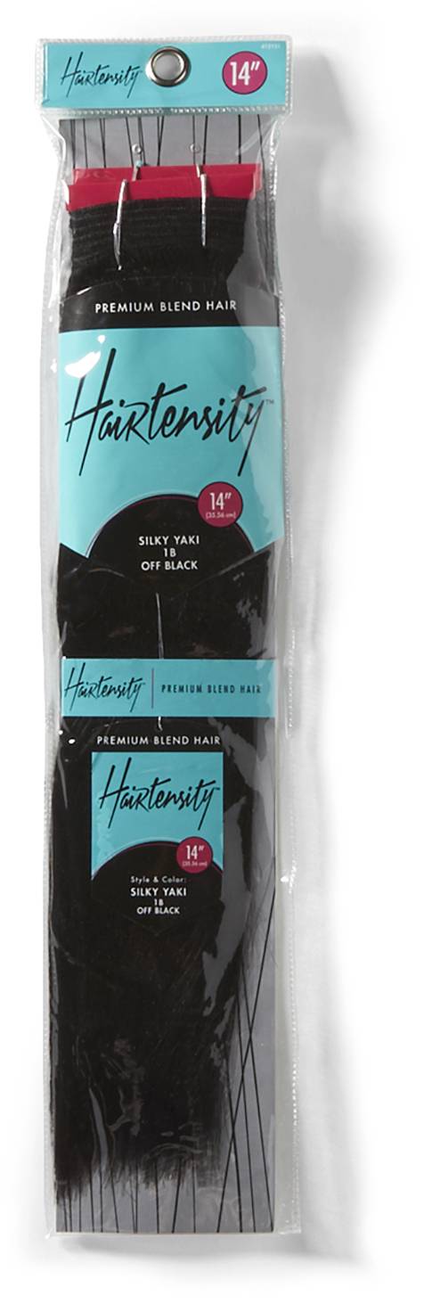Hairtensity Premium Blend Hair Extensions, 14 in, 1B Off Black