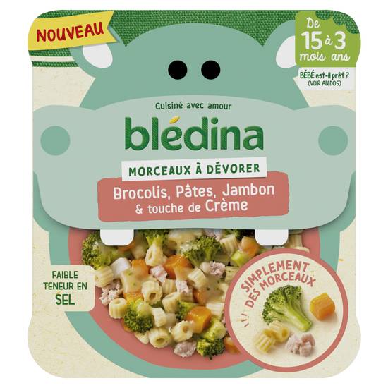 Plat bébé soir dès 15 mois morceaux de légumes à la provençale pâtes  Blédiner BLEDINA : l'assiette de 200g à Prix Carrefour