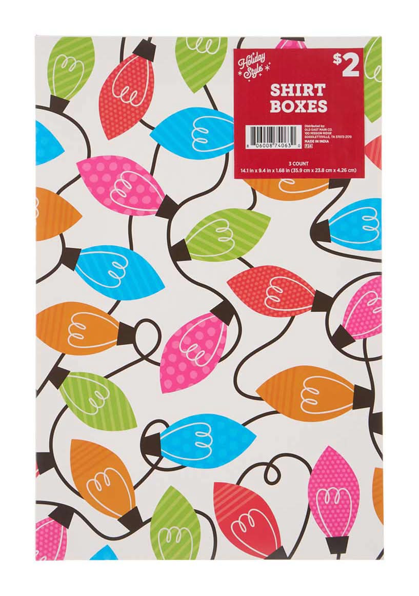 Holiday Style Christmas Printed Shirt Box 3 Ct Assorted