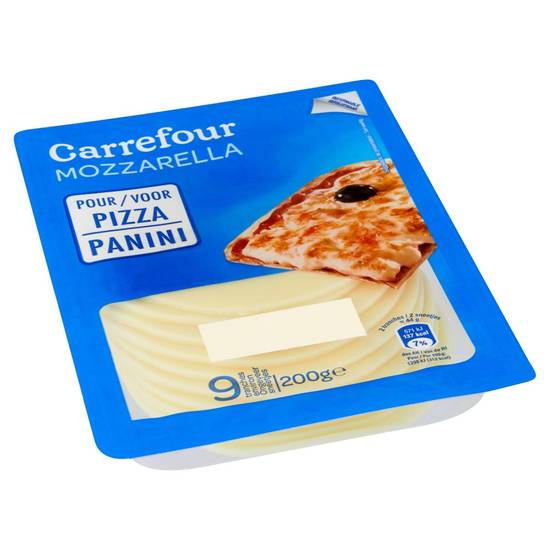 Carrefour Mozzarella pour Pizza Panini 9 Tranches Environ 200 g
