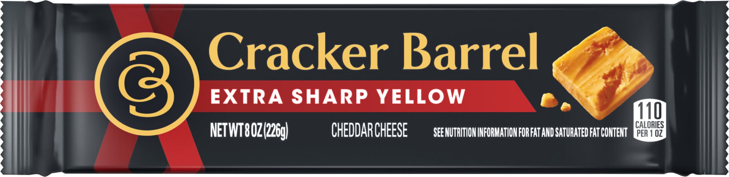 Cracker Barrel Extra Sharp Yellow Cheddar Cheese Block (8 oz)