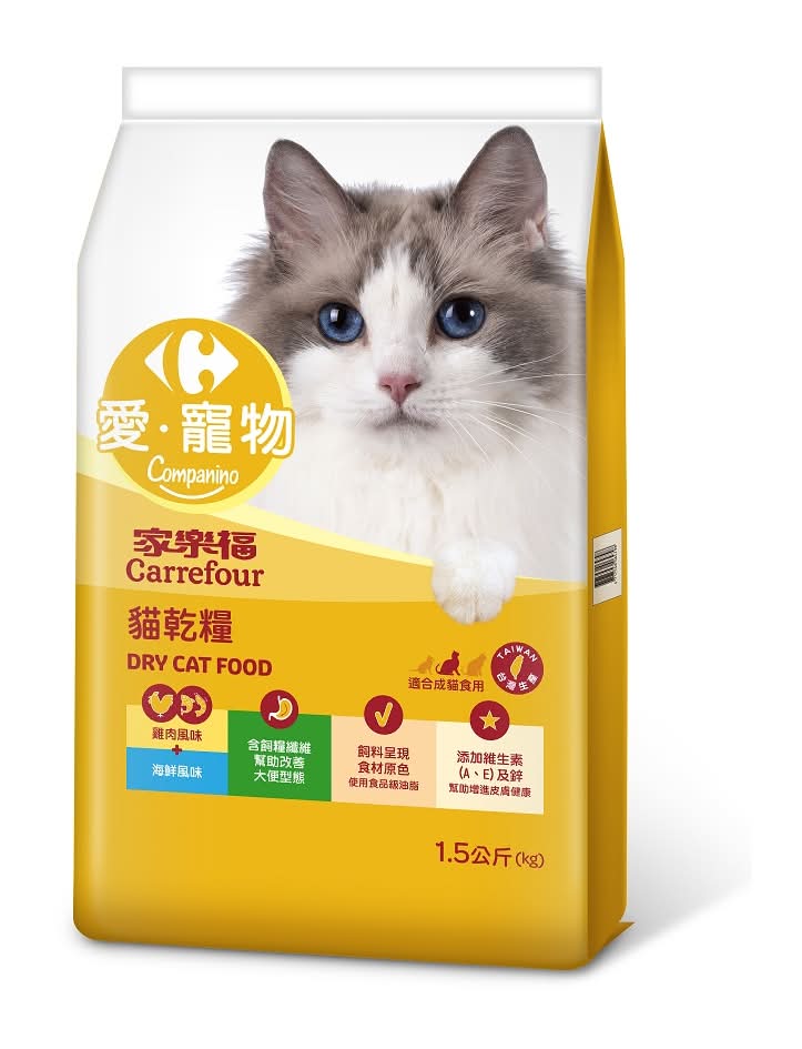 家福貓乾糧(雞肉海鮮  風味)1.5KG <1.5Kg公斤 x 1 x 1Bag袋>