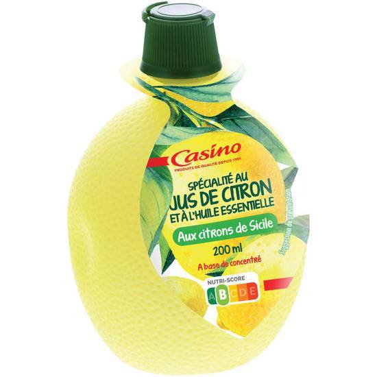 Casino Spécialité au jus de citron et à l'huile essentielle - Issu de citrons de Sicile 200 ml