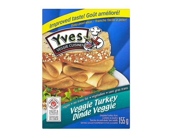 Yves Veggie Cuisine · Tranches de dinde veggie (155 g) - Veggie turkey slices (155 g)