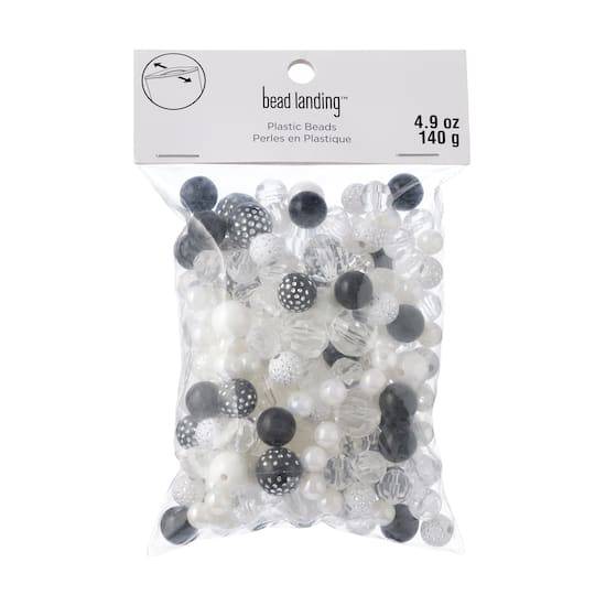 Mixed Black, Clear & White Craft Beads By Bead Landing