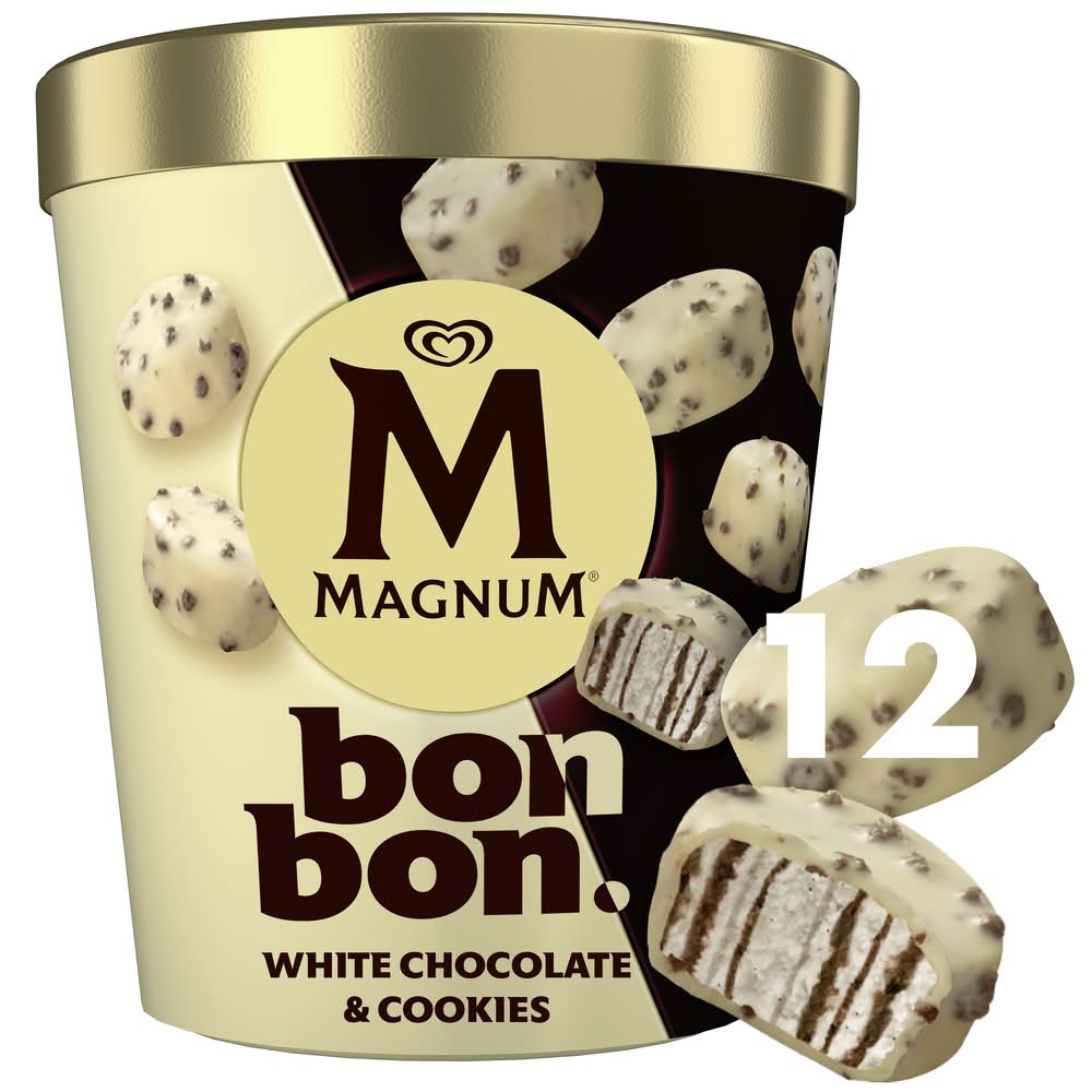 Magnum - Bonbons à la crème glacée, chocolat blanc & cookies (12)