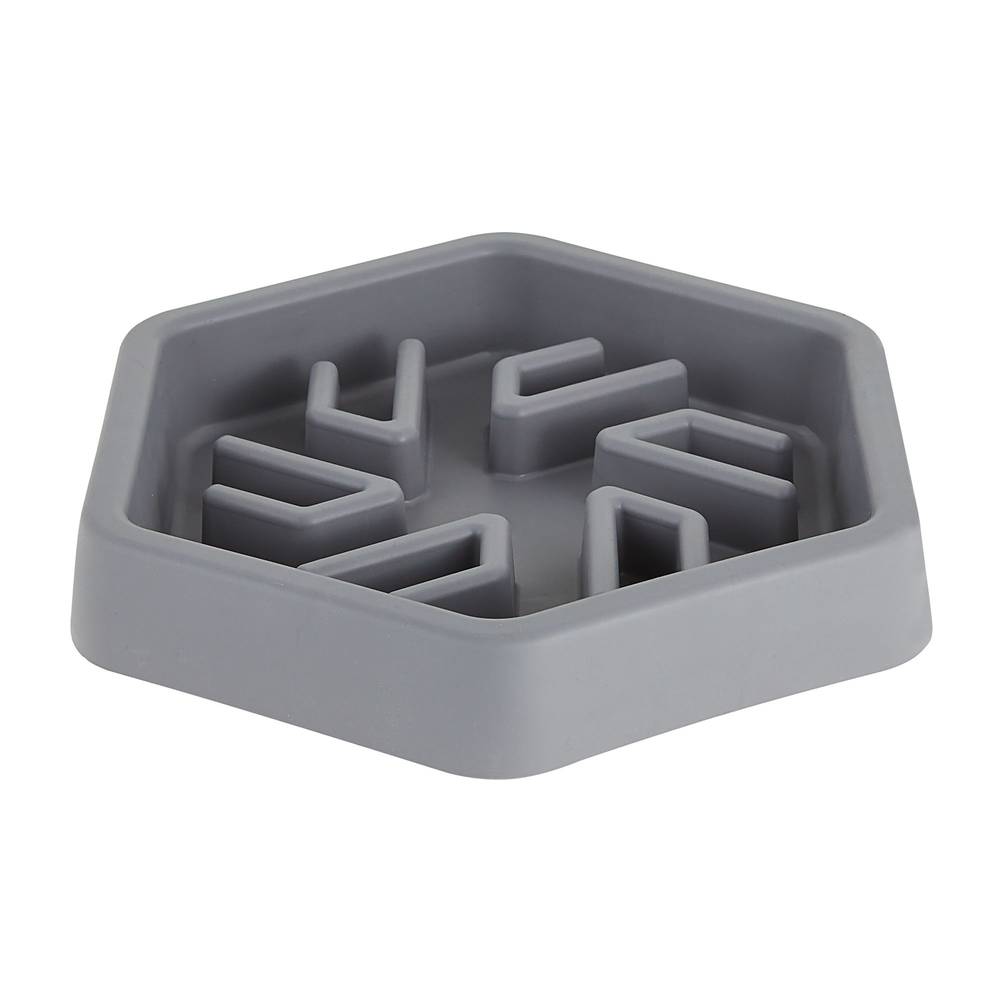 Top Paw Puzzle Slow Feeder Dog Bowl (3 cup/grey)