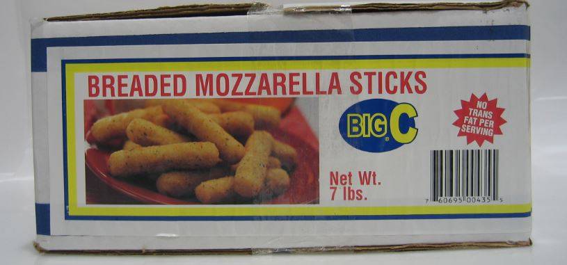 Frozen Big C - Breaded Mozarella Sticks - 7lb Box (1 Unit per Case)
