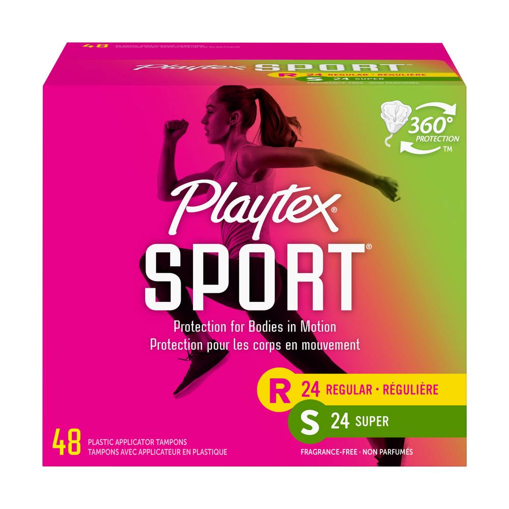 Playtex Sport Regular/Super Plastic Applicator Tampons (12.7 oz, 48 ct)