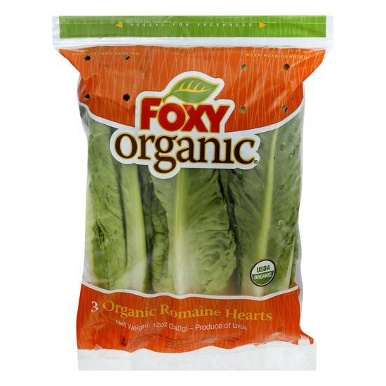 Foxy Organic Romaine Hearts (3 ct )