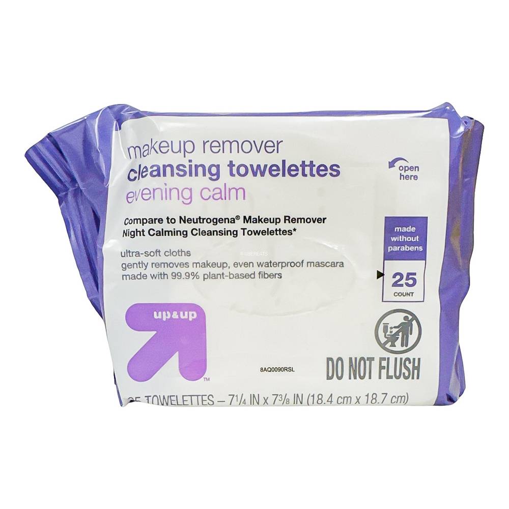 Up&Up Makeup Remover Cleansing Towelettes (25 ct) (18.4 cm * 18.7 cm)