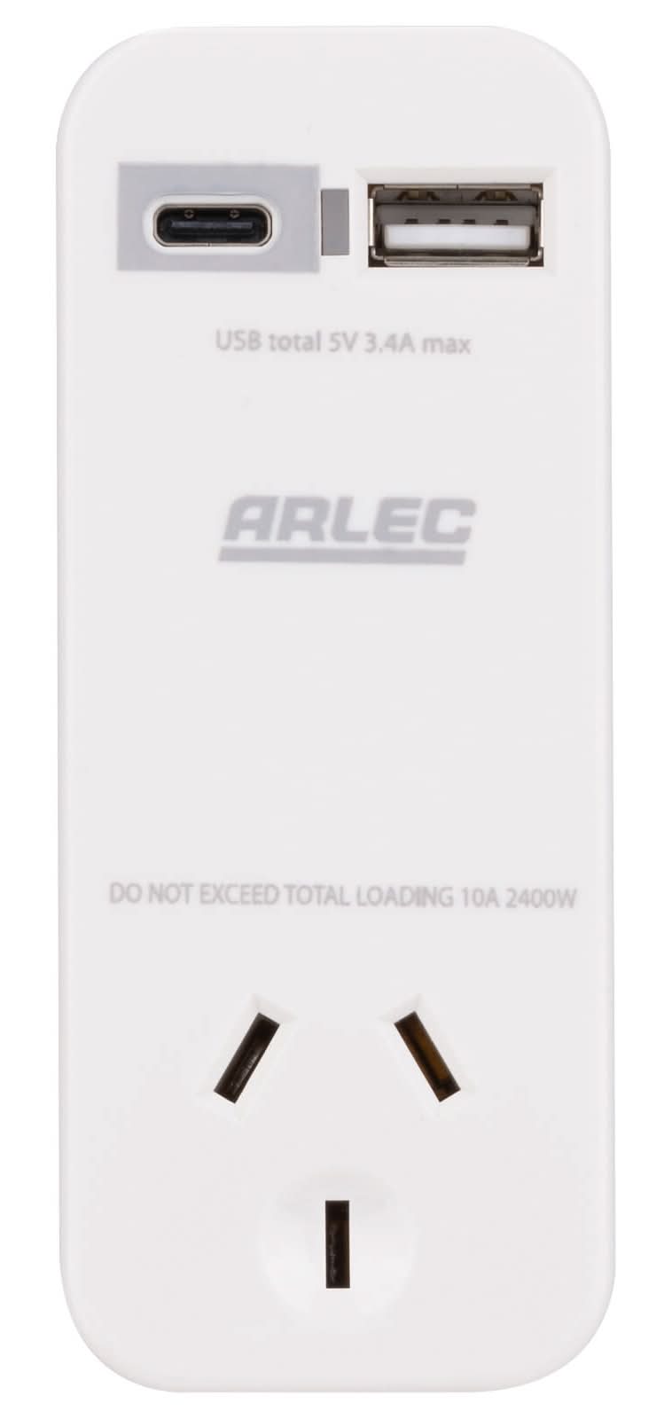 Arlec Compact Power Adapter With USB 3.4A
