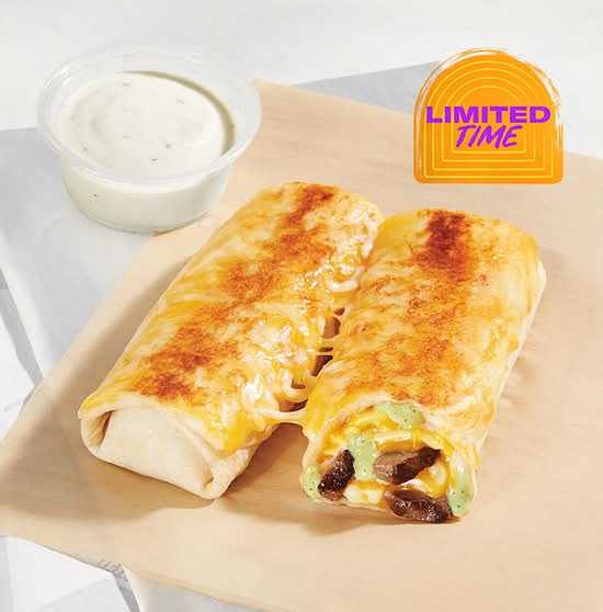 Steak Cheesy Dipping Burritos