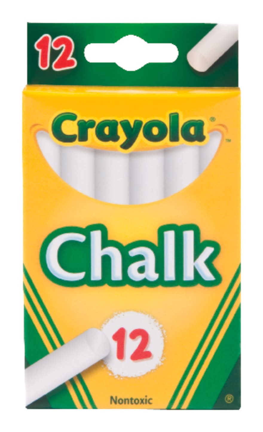 Crayola Nontoxic White Chalk 12 Pk