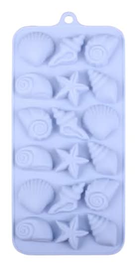 Makery Sea Shells Silicone Candy Mold, Blue