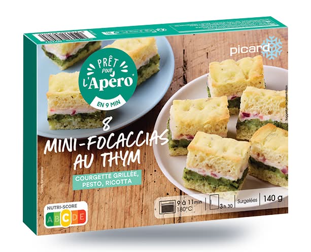 8 mini-focaccias au thym