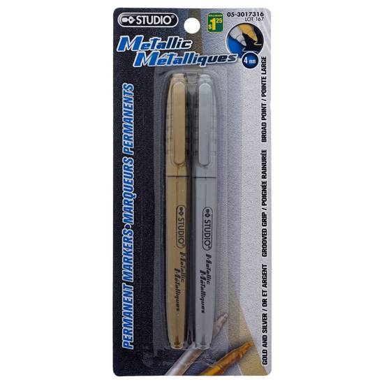 Studio Metallic Gold/Silver Permanent Marker,X2 (2pk)