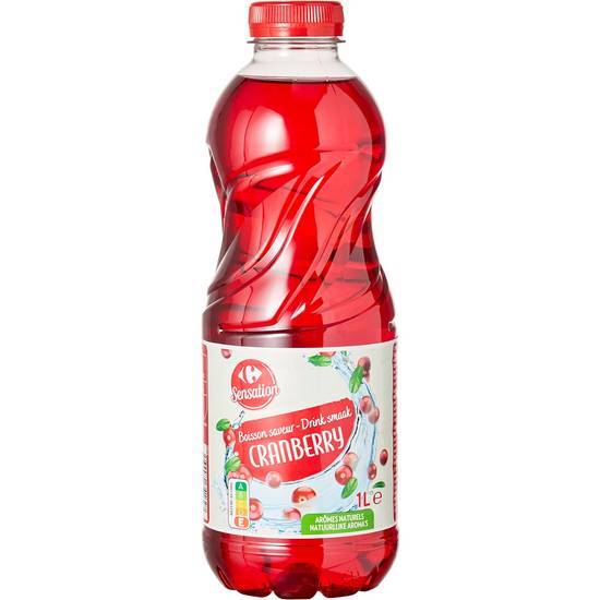 Carrefour Sensation - Boisson au jus de cranberry à base de aromatisée (1 L)