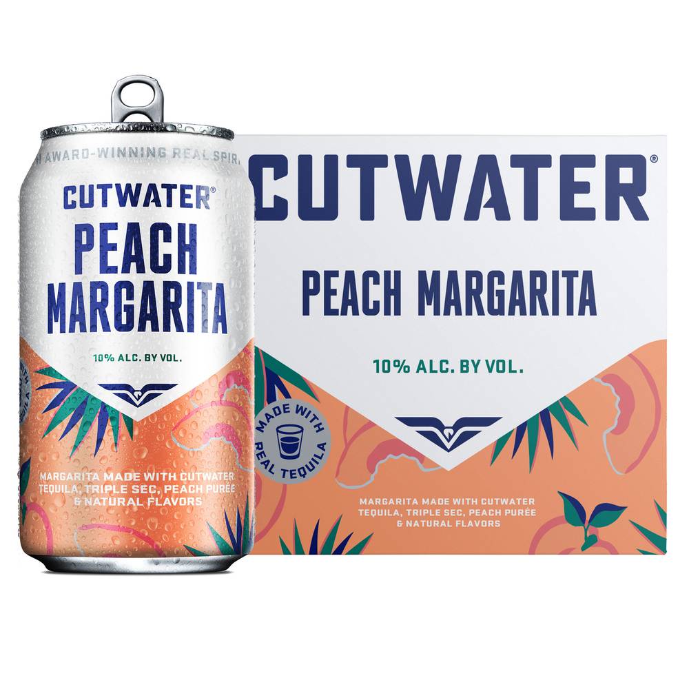 Cutwater Spirits Peach Margarita Tequila (4 pack, 12 fl oz)