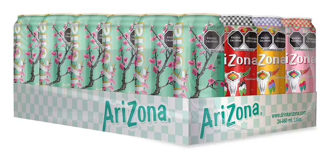 AriZona · Bebidas saborizadas con jugo de frutas, surtido (24 x 460 ml)