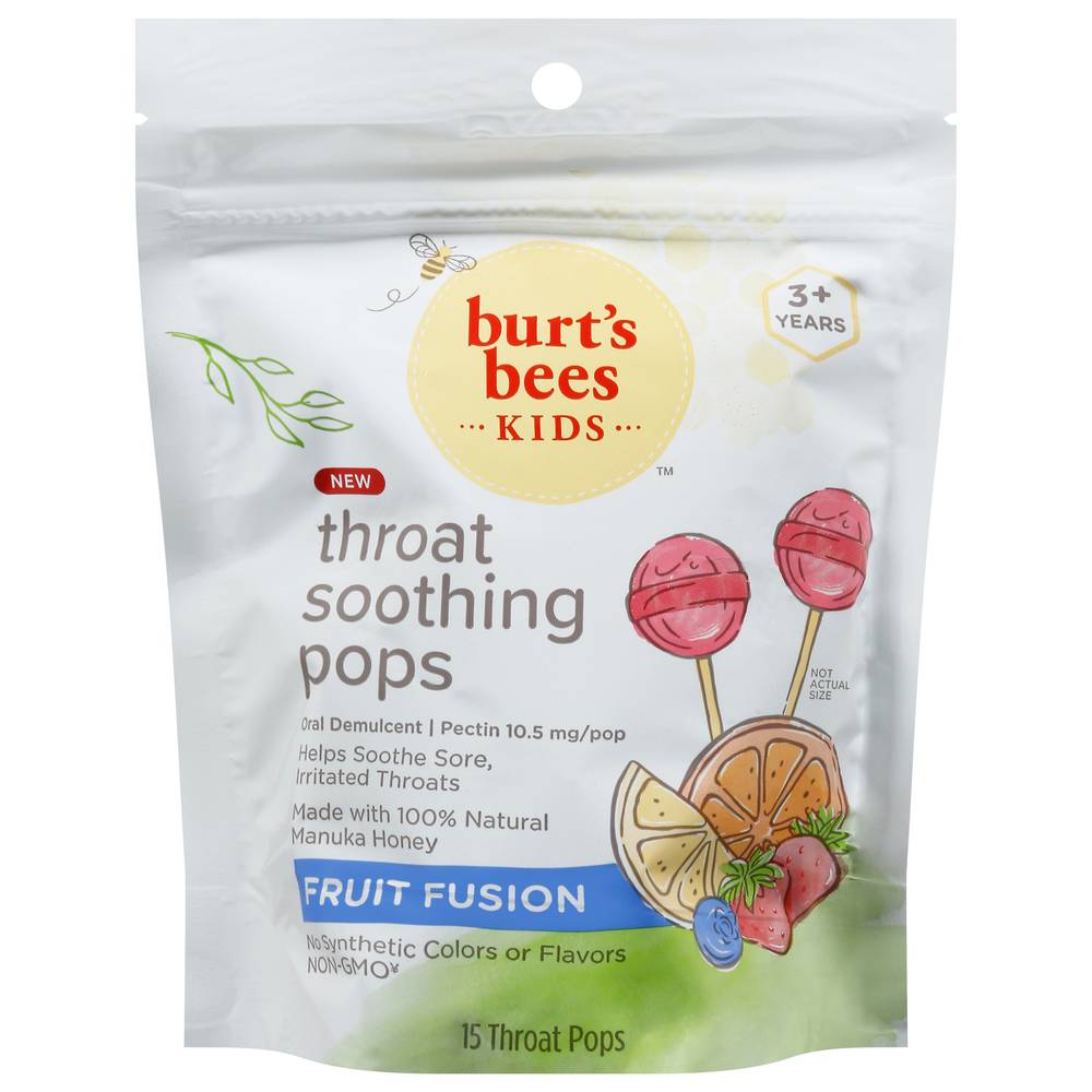 Burt's Bees Kids 3+ Years Fruit Fusion Throat Soothing Pops (3.53 oz)